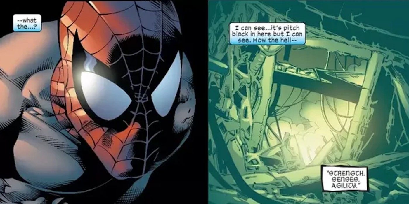 Spider-Man uses his Night Vision in Marvel Comics