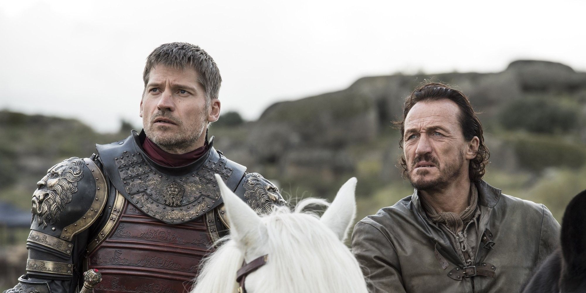 Nikolaj Coster-Waldau as Jaime Lannister and Jerome Flynn as Bronn in Game of Thrones