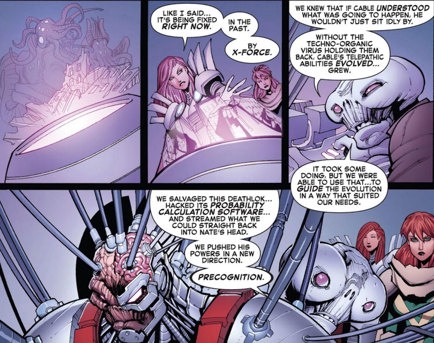 Rachel Summers Finds Out About Nathans Precognition In Cable and X-Force Issue 13