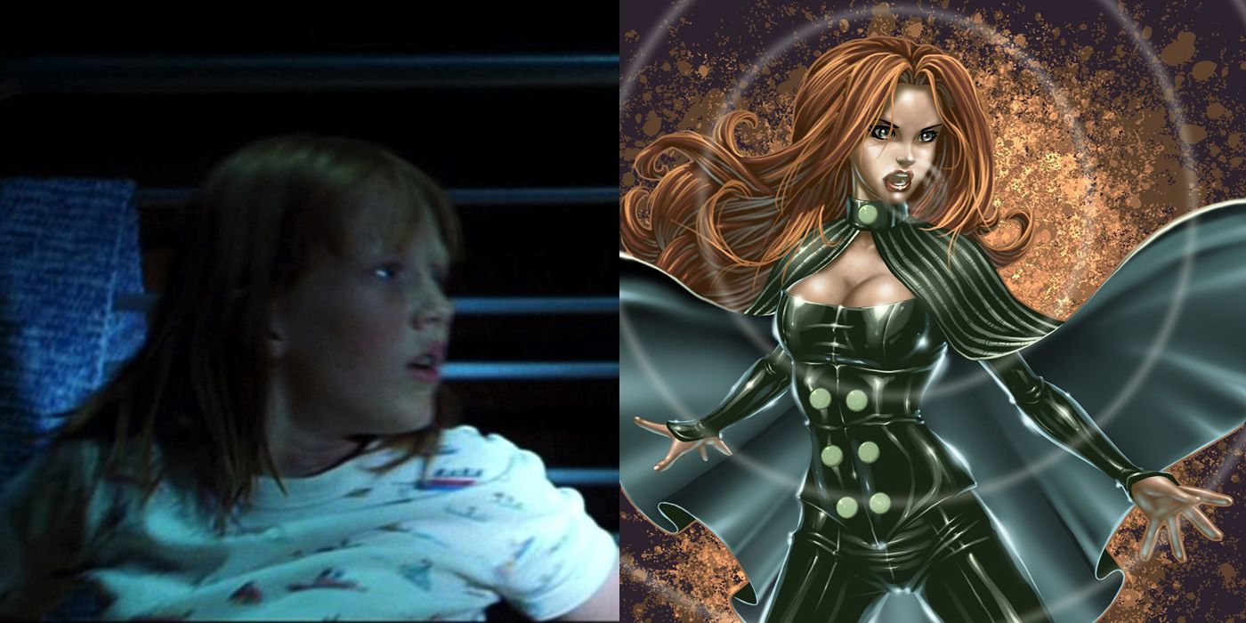 Siryn em seu quarto em X2: X-Men United e Siryn usando seus poderes vocais nos quadrinhos