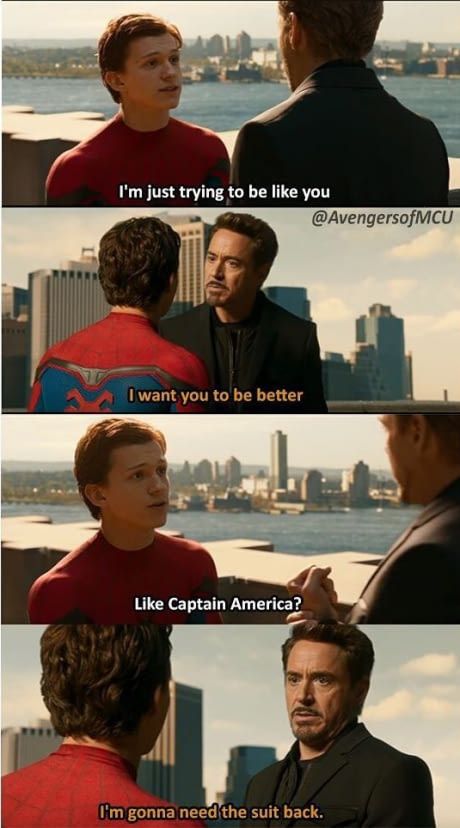 Spider-Man Homecoming Memes- Peter Looks Up to Captain America?