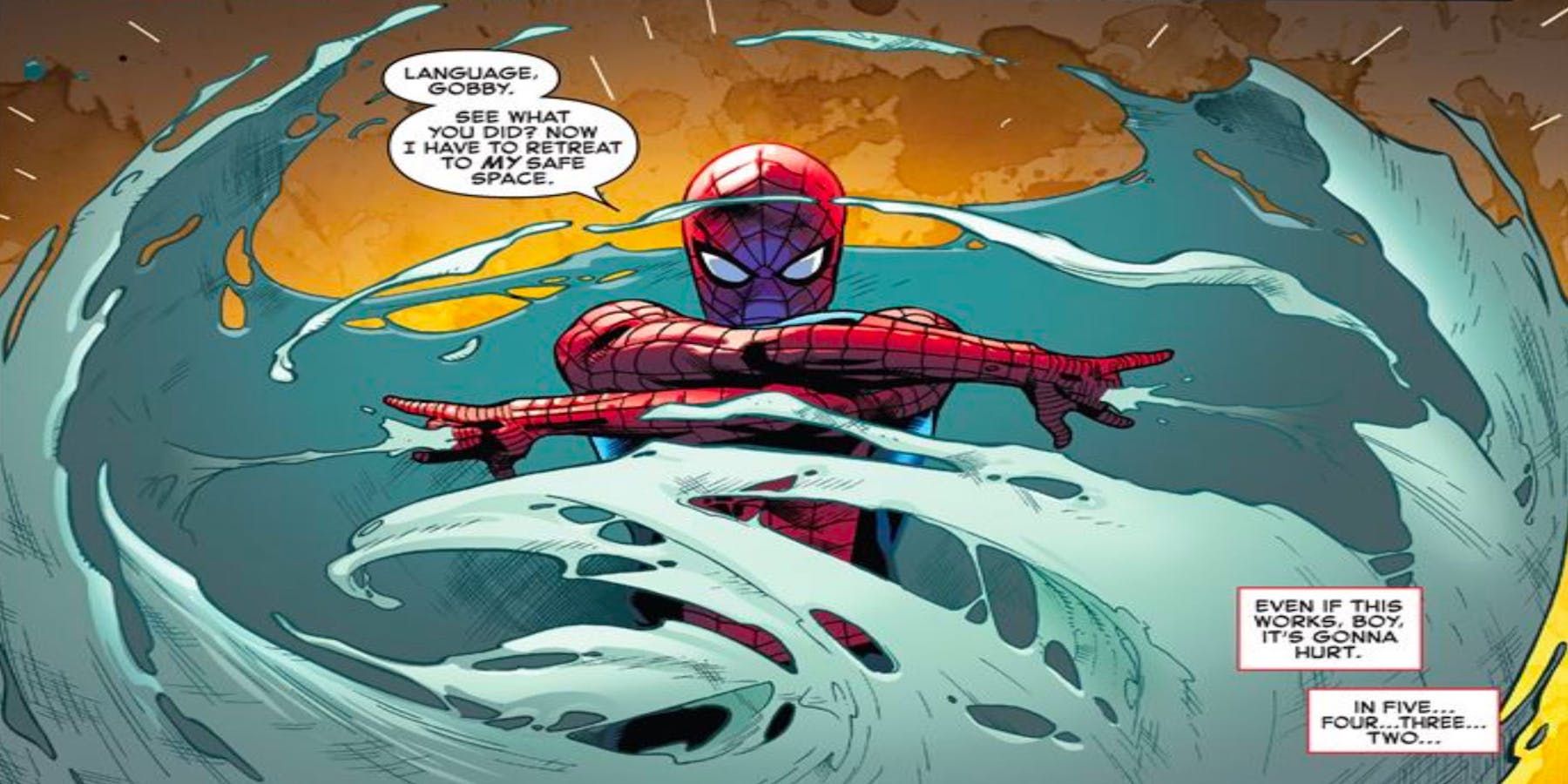 Spider-Man in a Web Cocoon in Marvel Comics