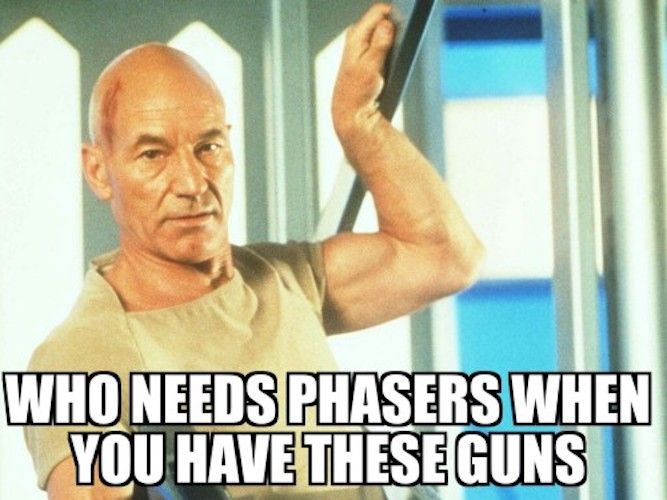 Star Trek movie memes First Contact muscle Picard