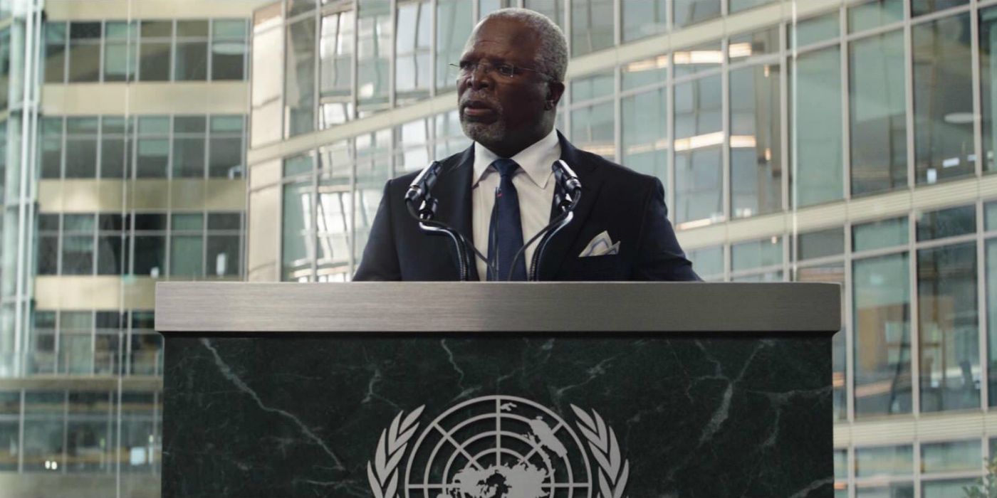 T'Chaka in civil war speaking at the UN