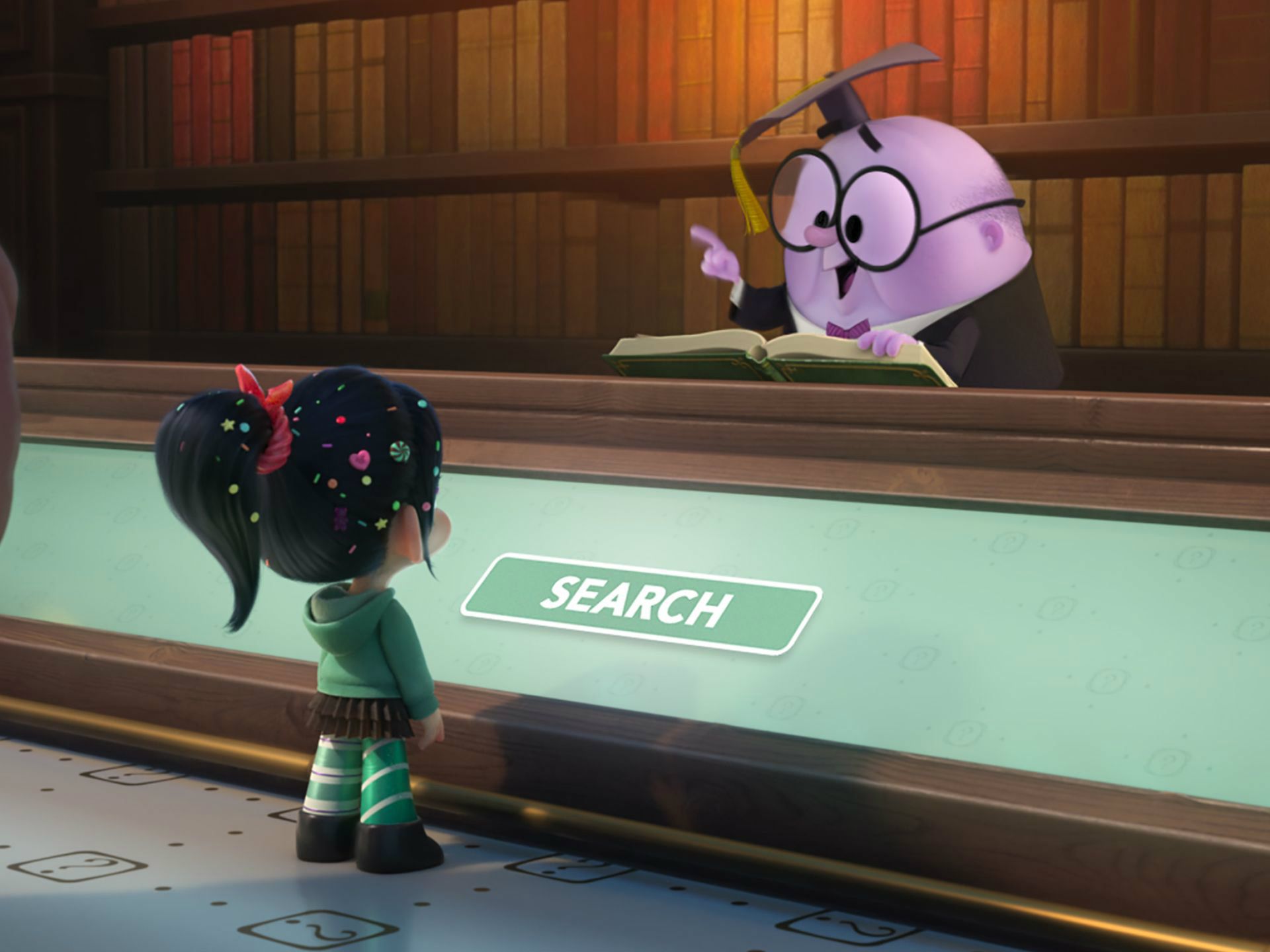 Vanellope and KnowsMore in Wreck It Ralph 2