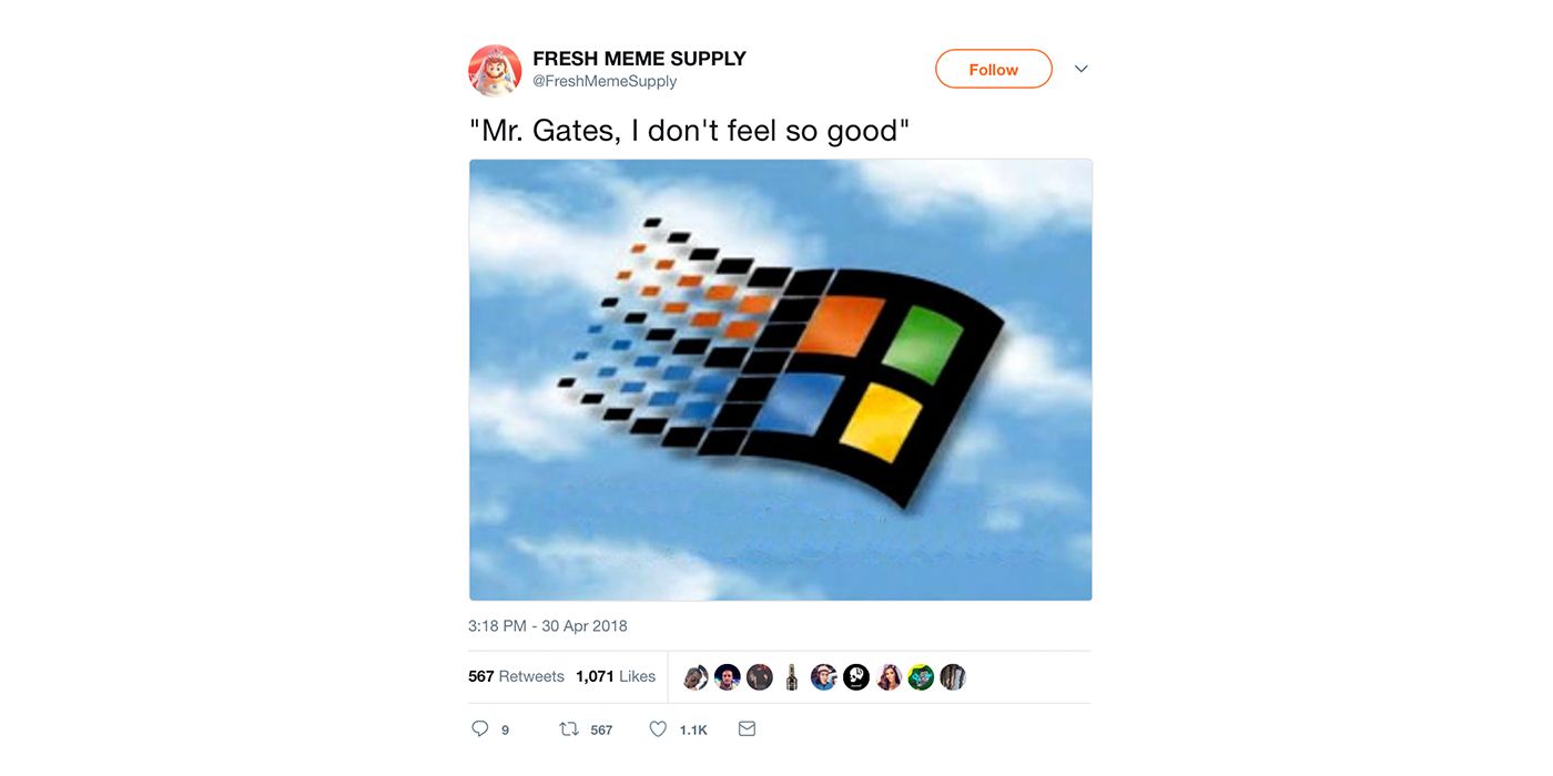 Windows Infinity War meme