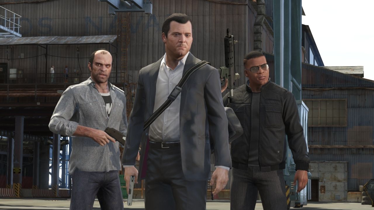 Grand Theft Auto V main characters from the game's story.