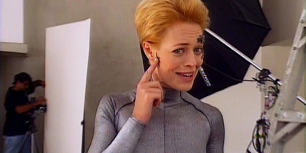 Jeri Ryan as Seven of Nine - Star Trek: Voyager candid