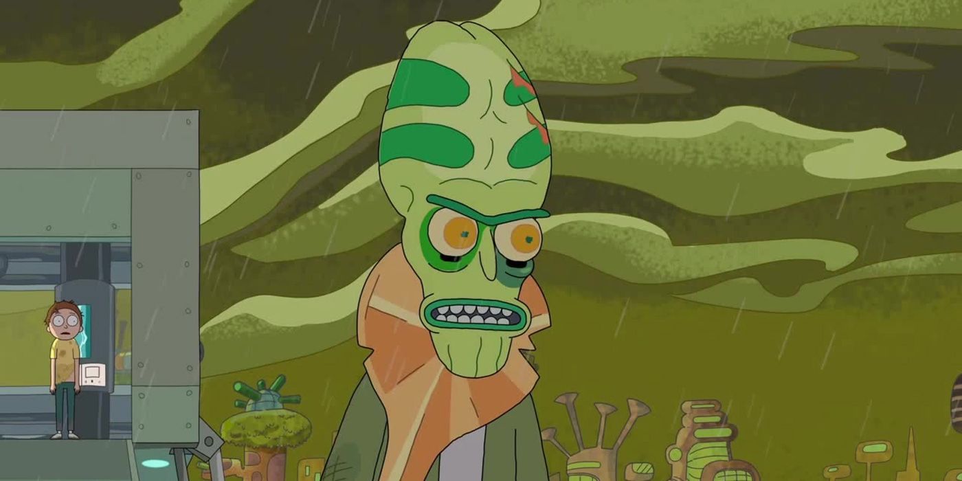 Zeep Xanflorp looking angry in Rick and Morty