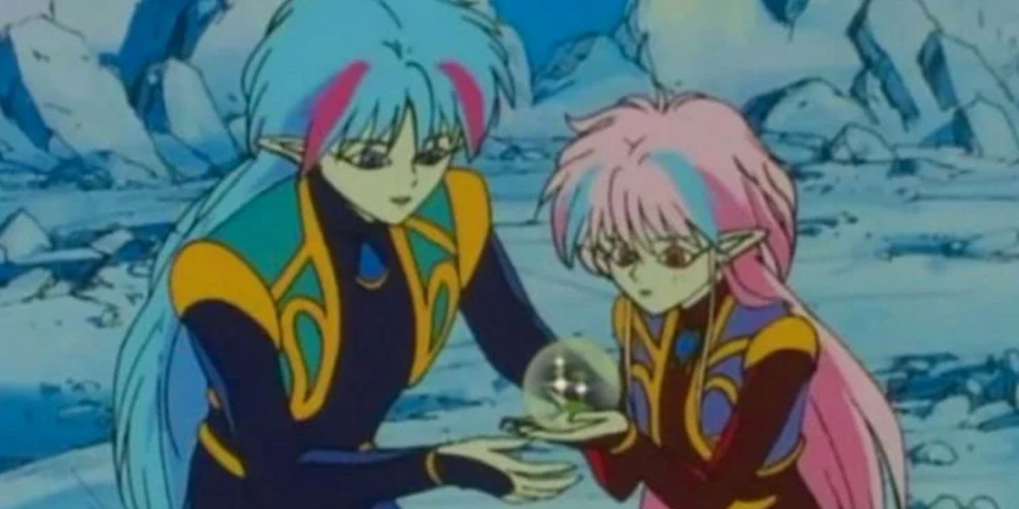 Ail and An with their new seedling in the 90s Sailor Moon anime