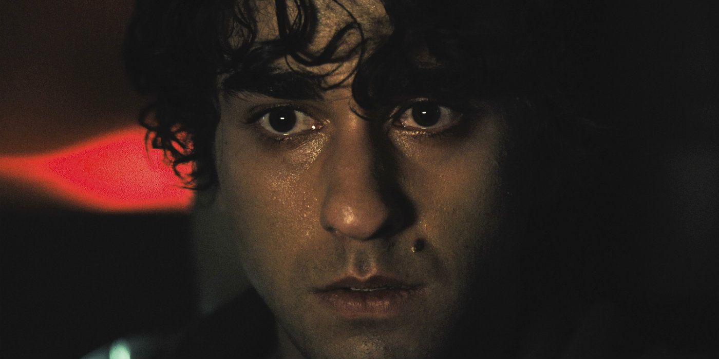 Alex Wolff as Peter in shock after killing Charlie in Hereditary