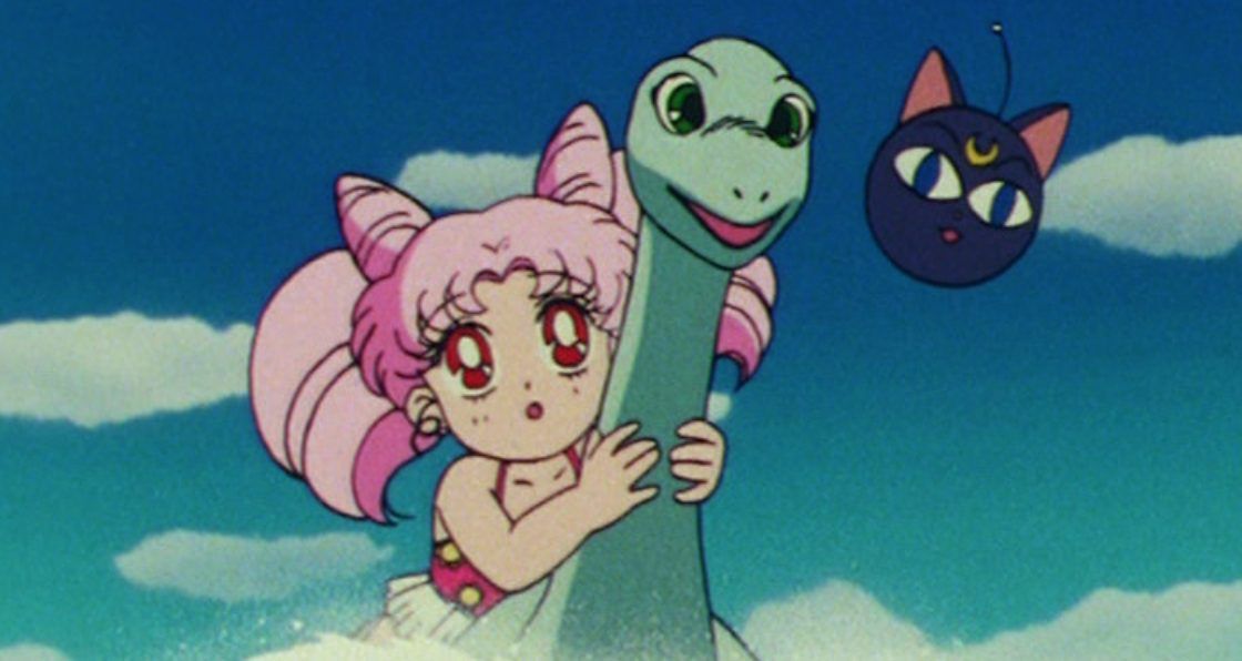 Chibiusa Befriends A Dinosaur In The Sailor Moon Anime