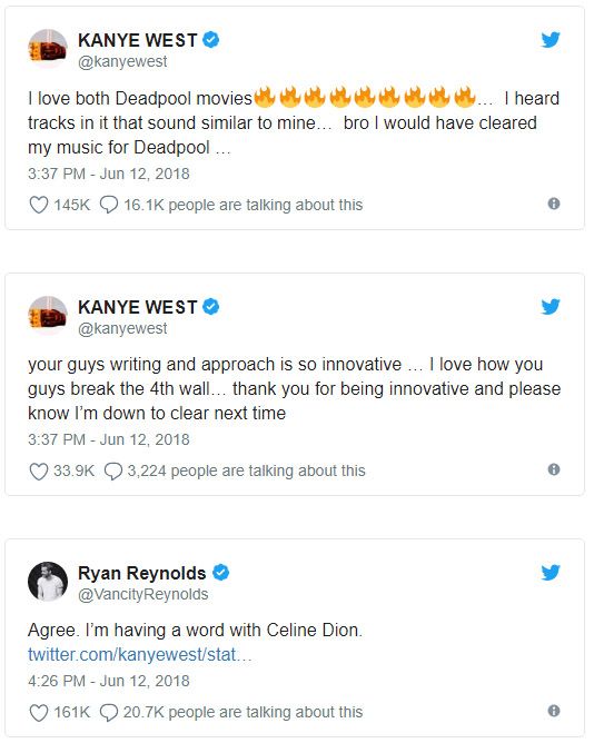Deadpool Kanye West Tweets