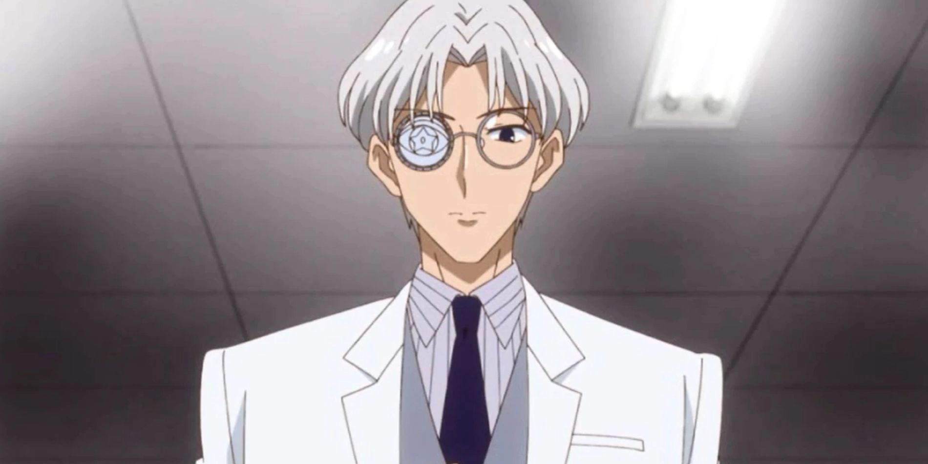 Doctor Tomoe in the lab in Sailor Moon Crystal