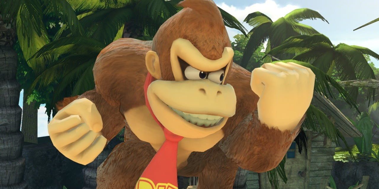 Donkey Kong making a fist in Super Smash Bros. Ultimate.