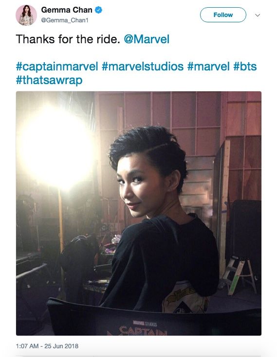 Captain Marvel’s Gemma Chan Shares Look At Doctor Minerva