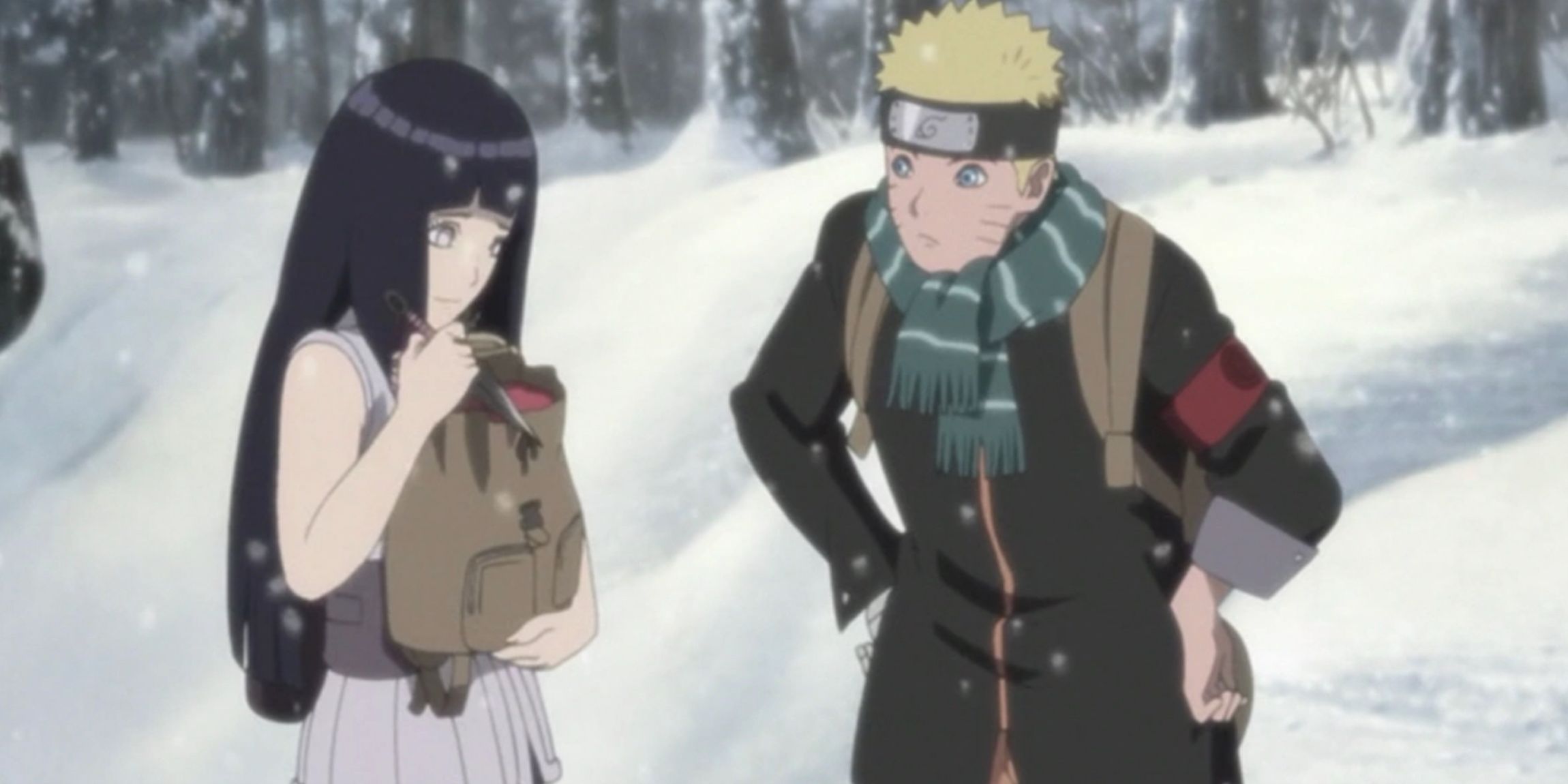 Hinata hides her scarf from Naruto in her bag in The Last Naruto The Movie
