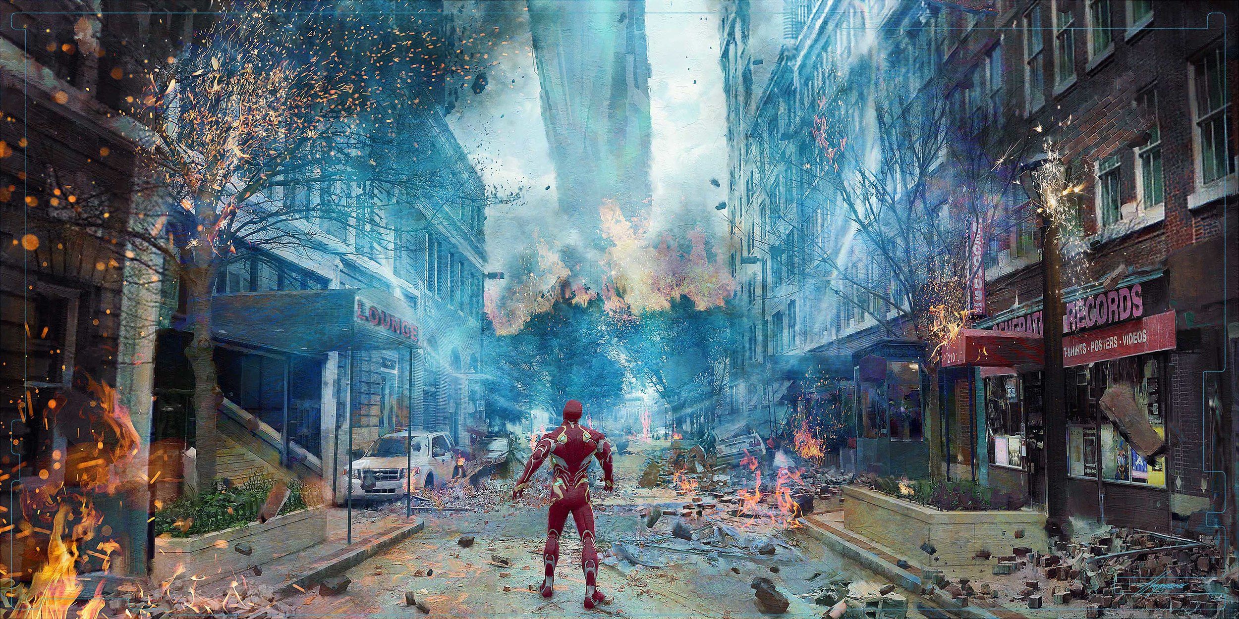 Infinity War concept art - Iron Man in New York