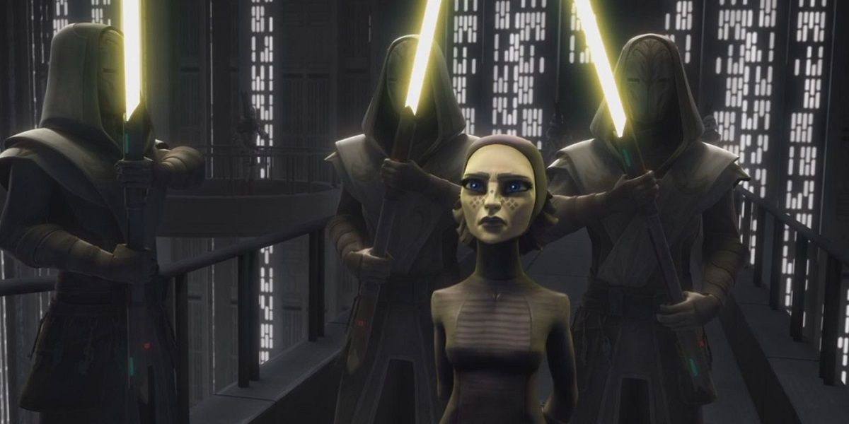 Barriss Offee led to trial by Jedi Temple Guards in The Clone Wars