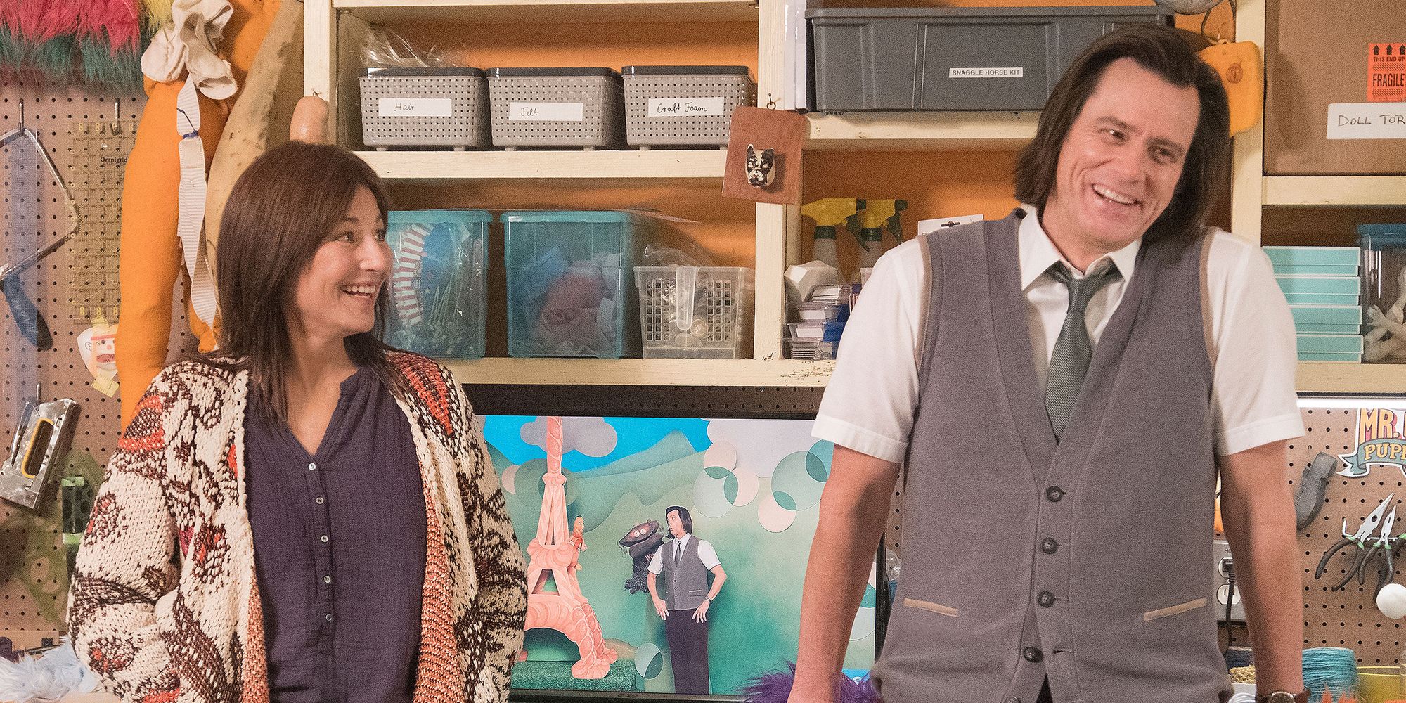 Catherine Keener and Jim Carrey in Kidding Showtime