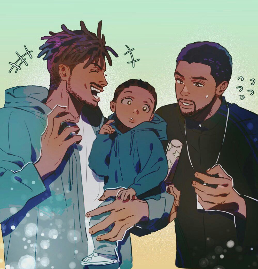 Killmonger and T&rsquo;Challa with Child