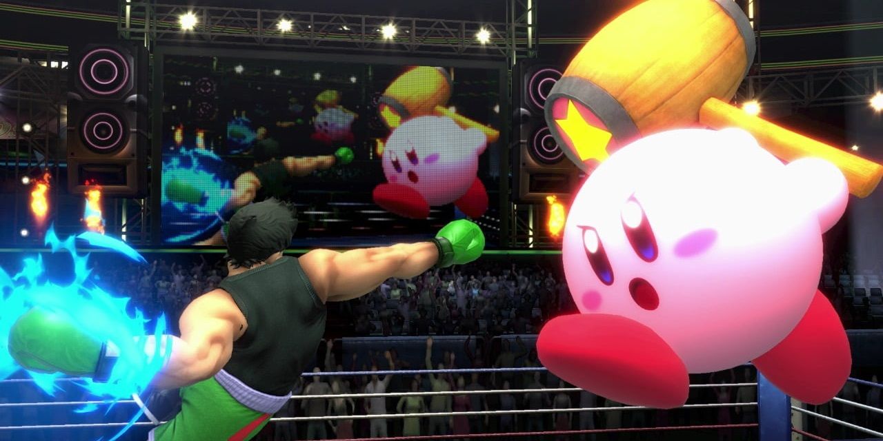 Kirby about to Hammer Flip a fool in Super Smash Bros Ultimate.