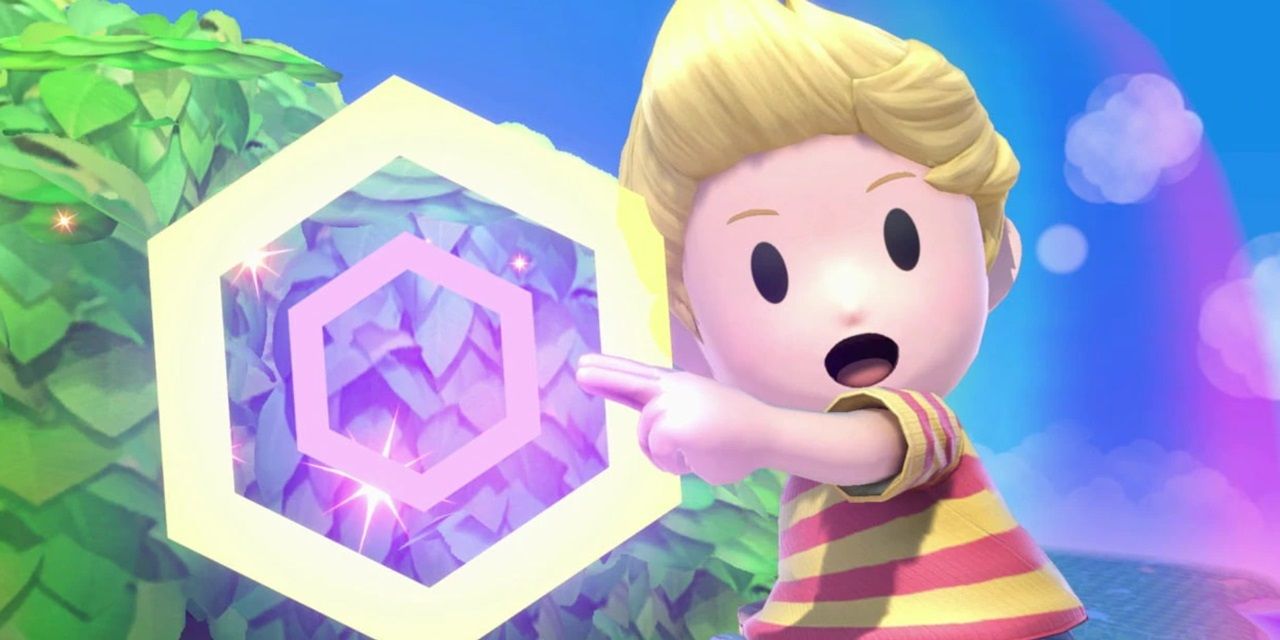 Lucas using a move in Super Smash Bros.