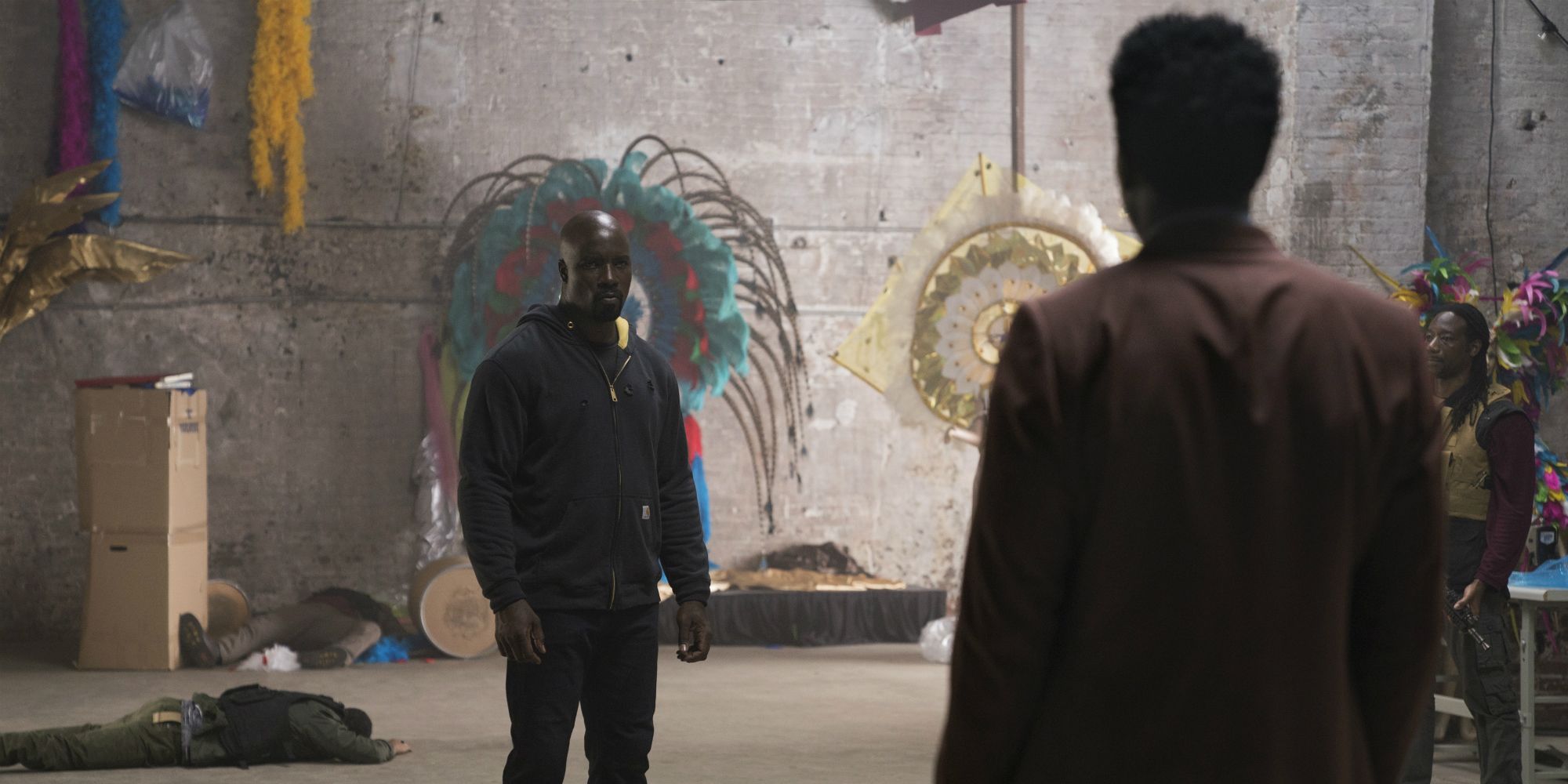 Luke Cage and Bushmaster facing off 