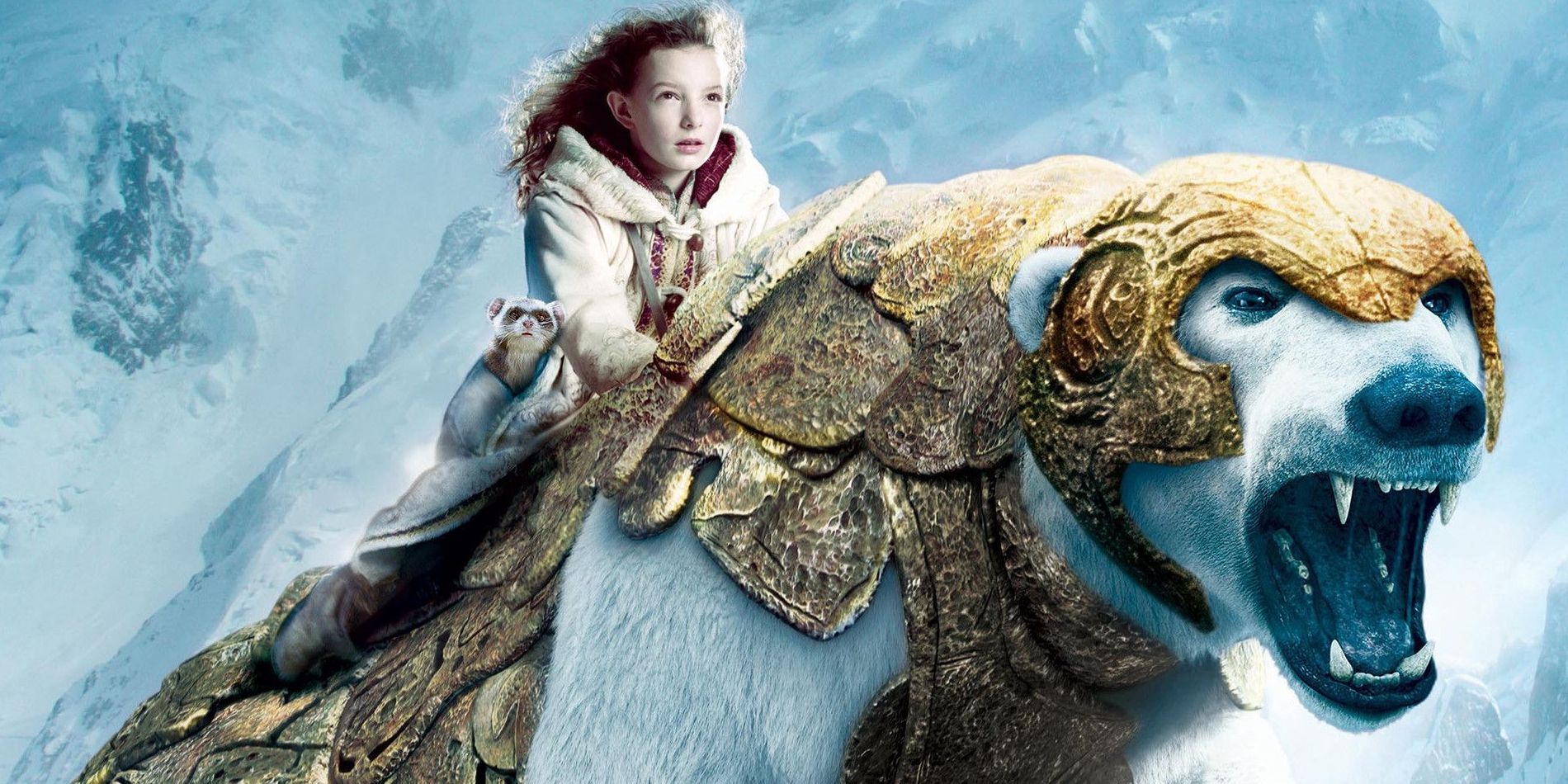 Lyra and Iorek in The Golden Compass