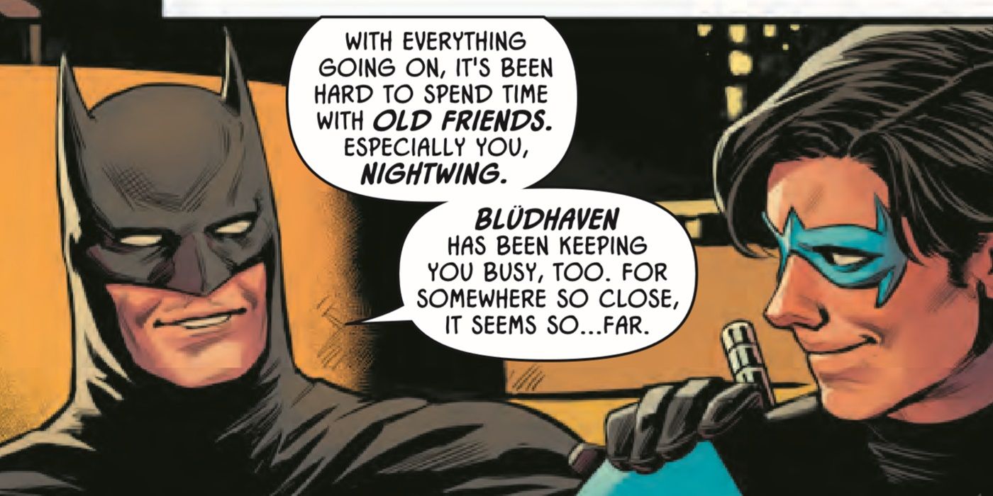 Nightwing and Batman talking aout Bludhaven