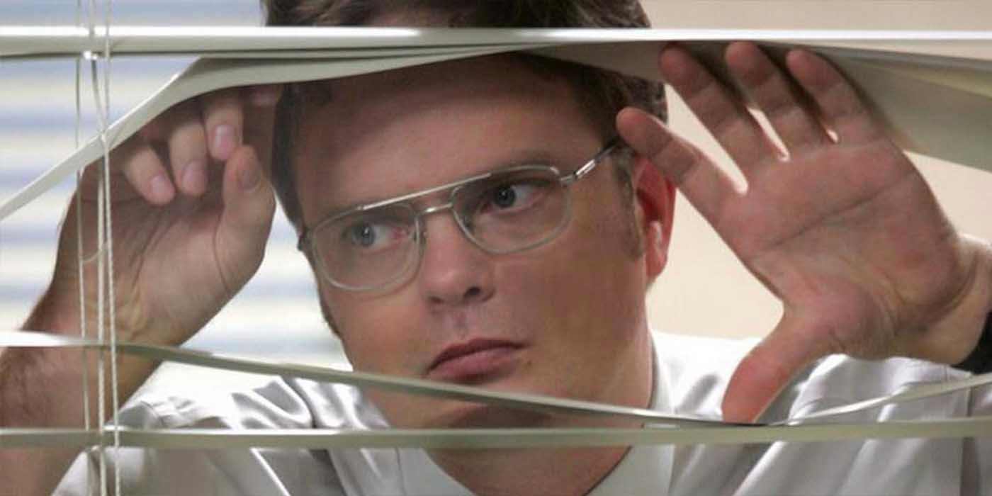 Dwight looks through blinders