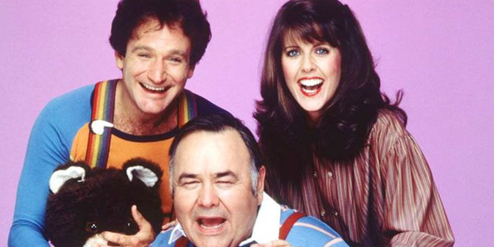 Robin Williams Pam Dawber and Jonathan Winters in Mork and Mindy