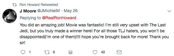 Ron Howard Last Jedi tweet 3