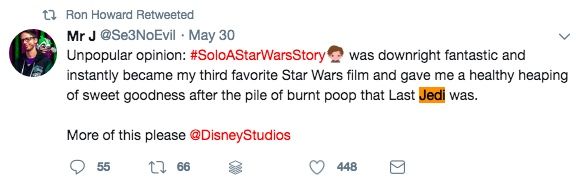 Ron Howard Last Jedi tweet 4