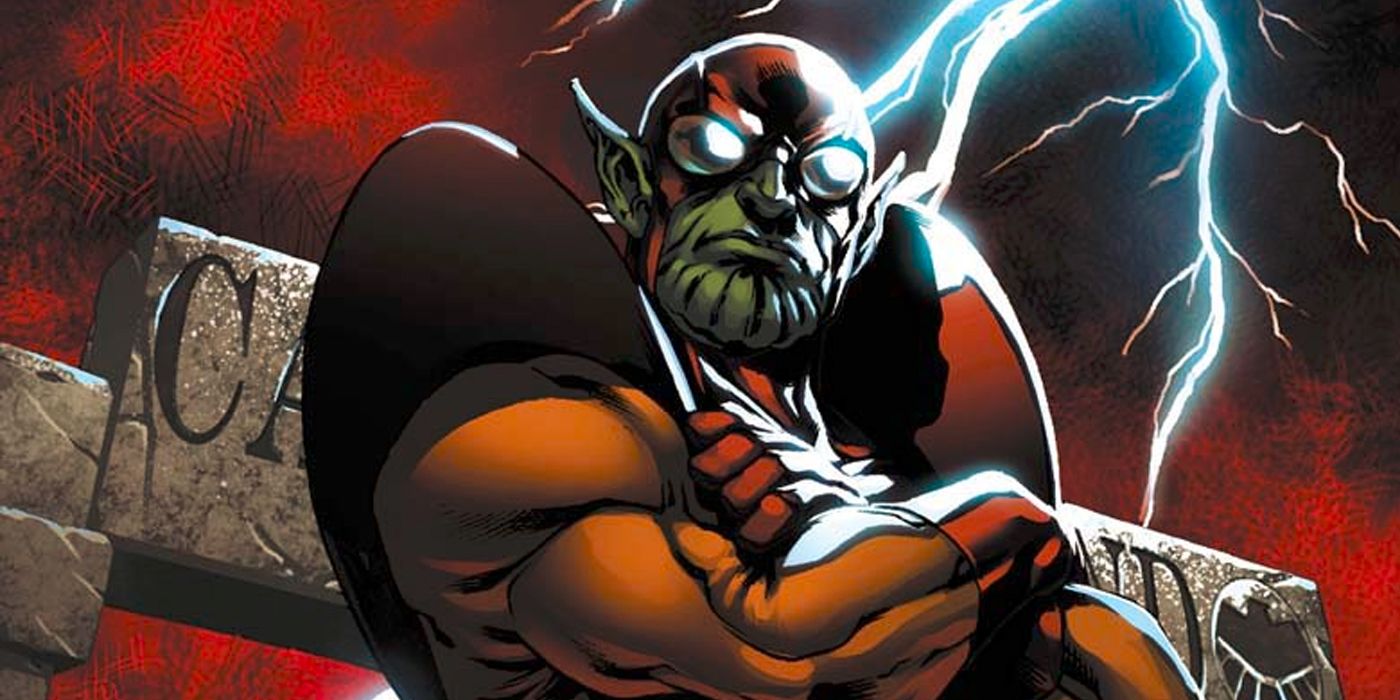 An image of Yellowjacket as a Skrull in Marvel Comics. 