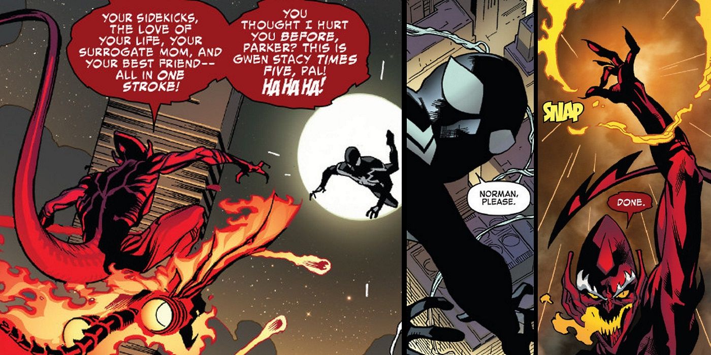 Miles Morales fighting Norman Osborn in Marvel Comics
