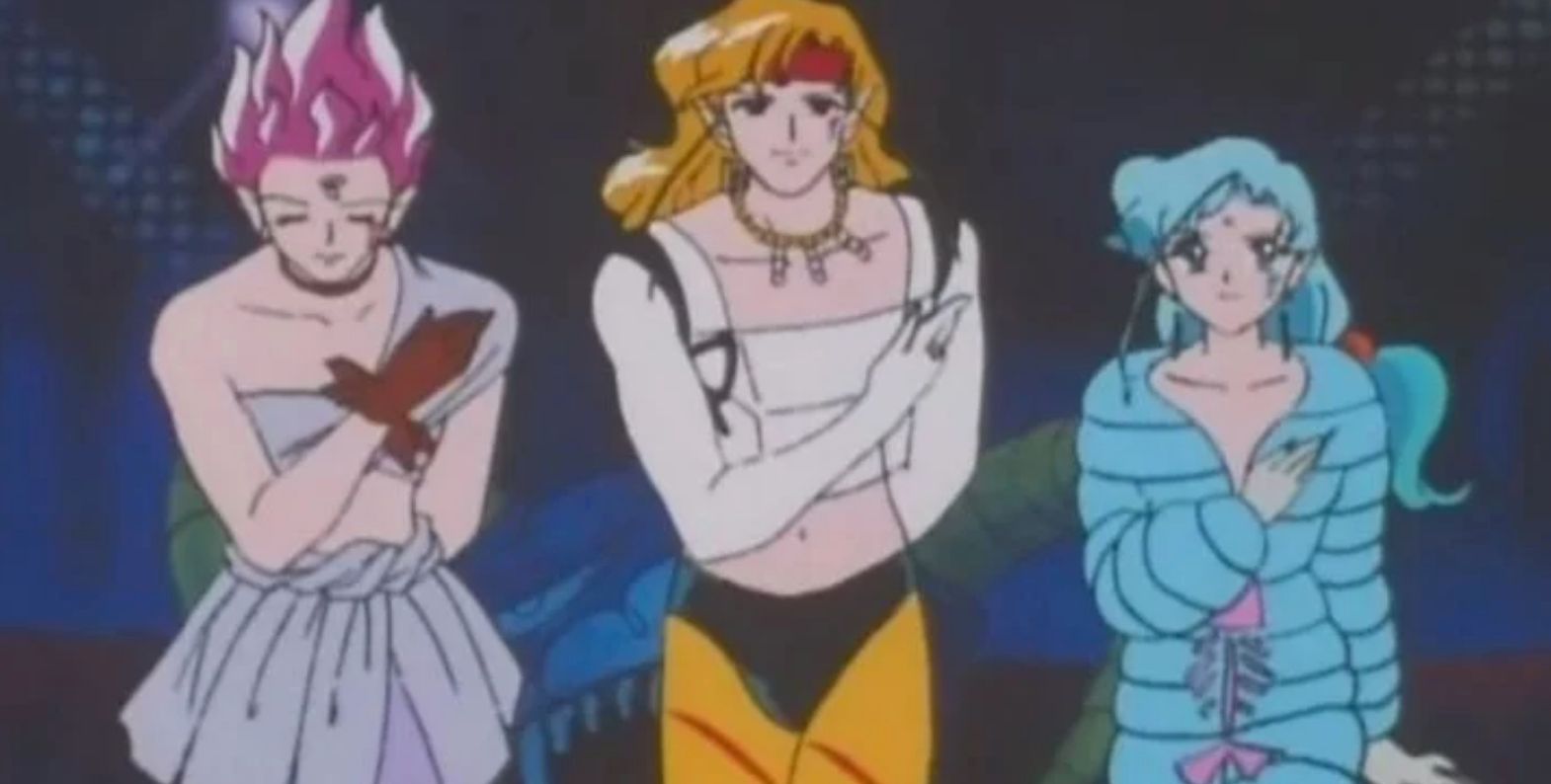 The Amazon Trio bows in the Sailor Moon 90s anime