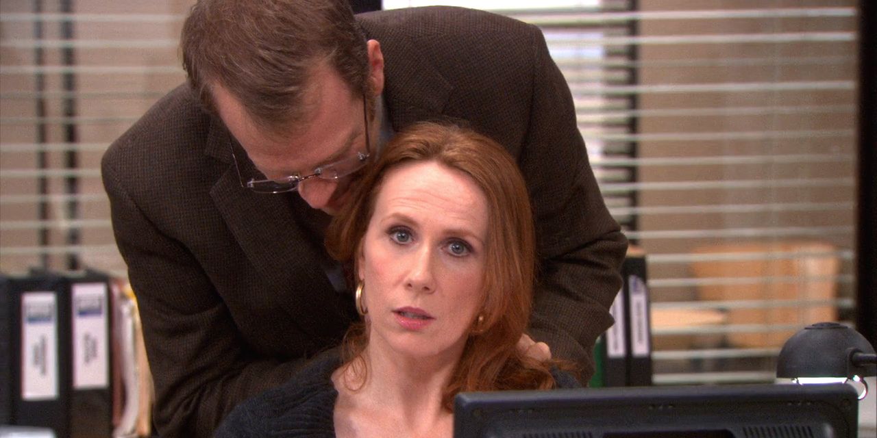 Toby kisses Nellie's head on The Office