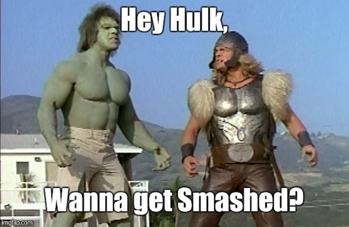 Thor vs Hulk Wanna Get Smashed