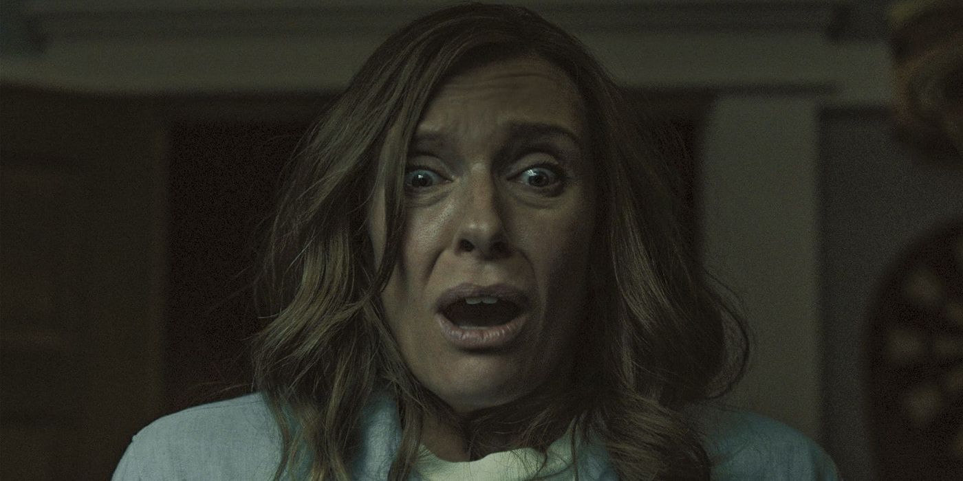 Toni Collette looking scared in Hereditary