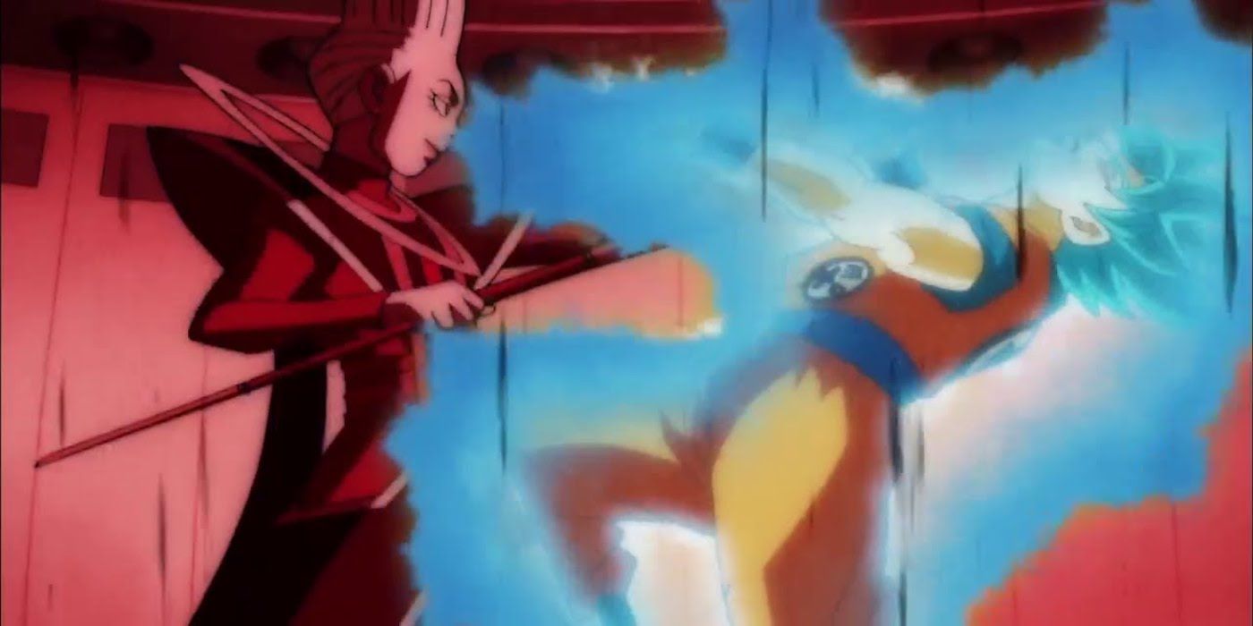 Whis Beats Super Saiyan Blue Goku