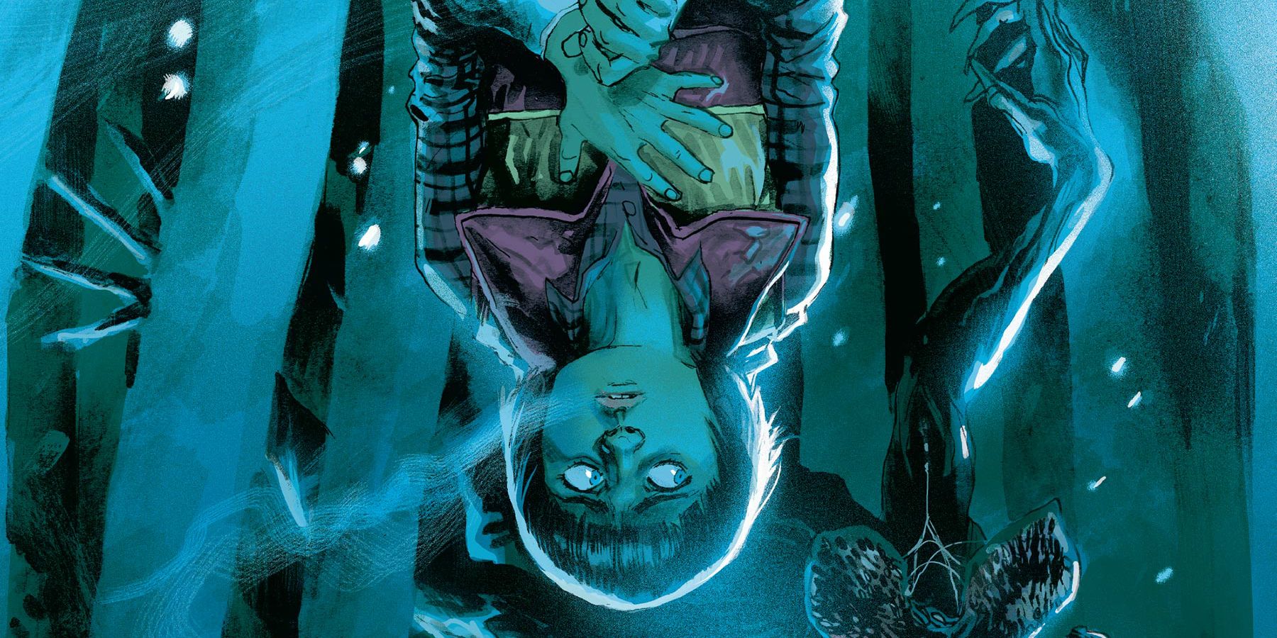 Will Byers hanging upside down in a Stranger Things comic book