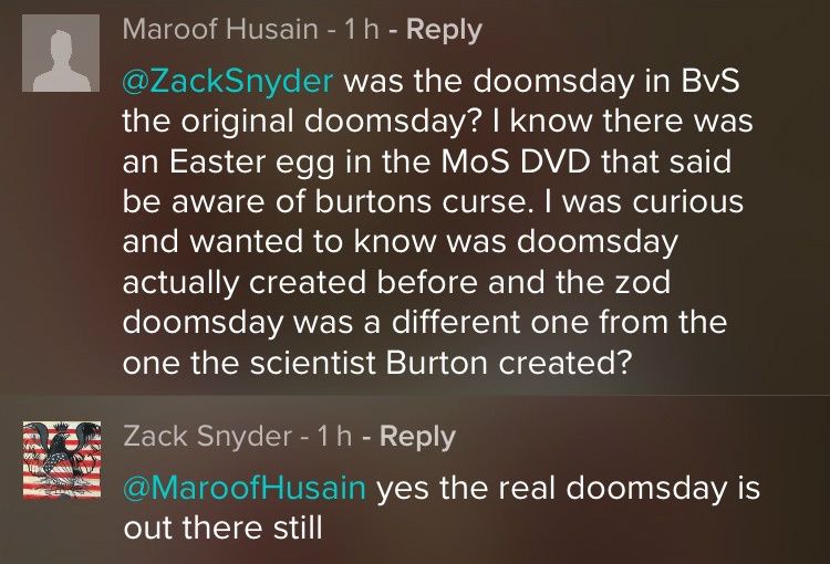 Zack Snyder Doomsday Vero