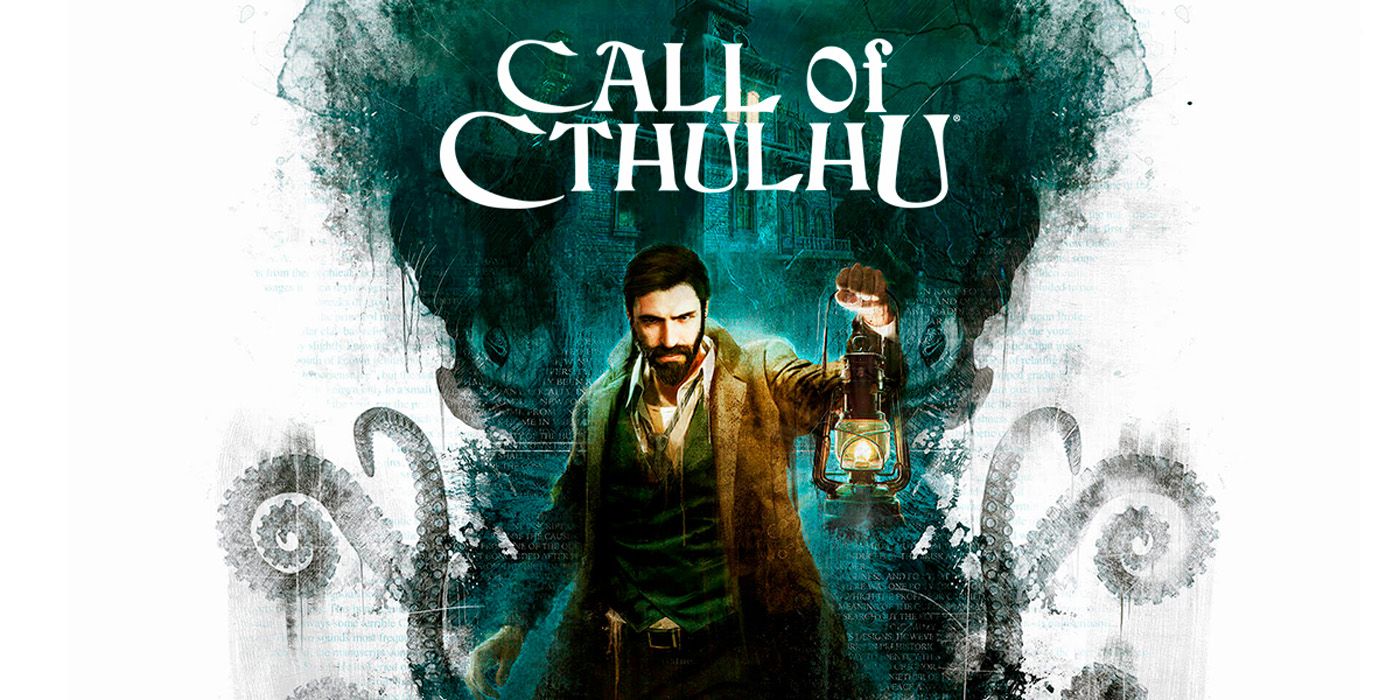 A man holds a lantern on the cover of Call of Cthulhu 