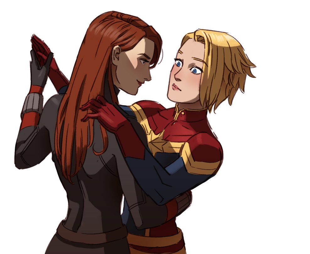 Black Widow and Captain Marvel 