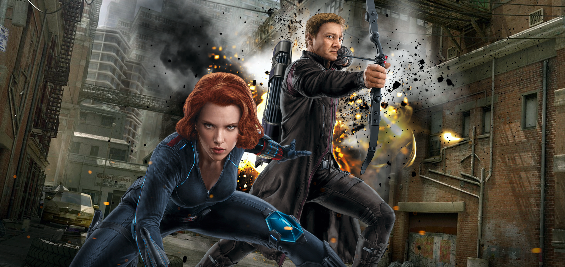 Resultado de imagem para black widow hawkeye