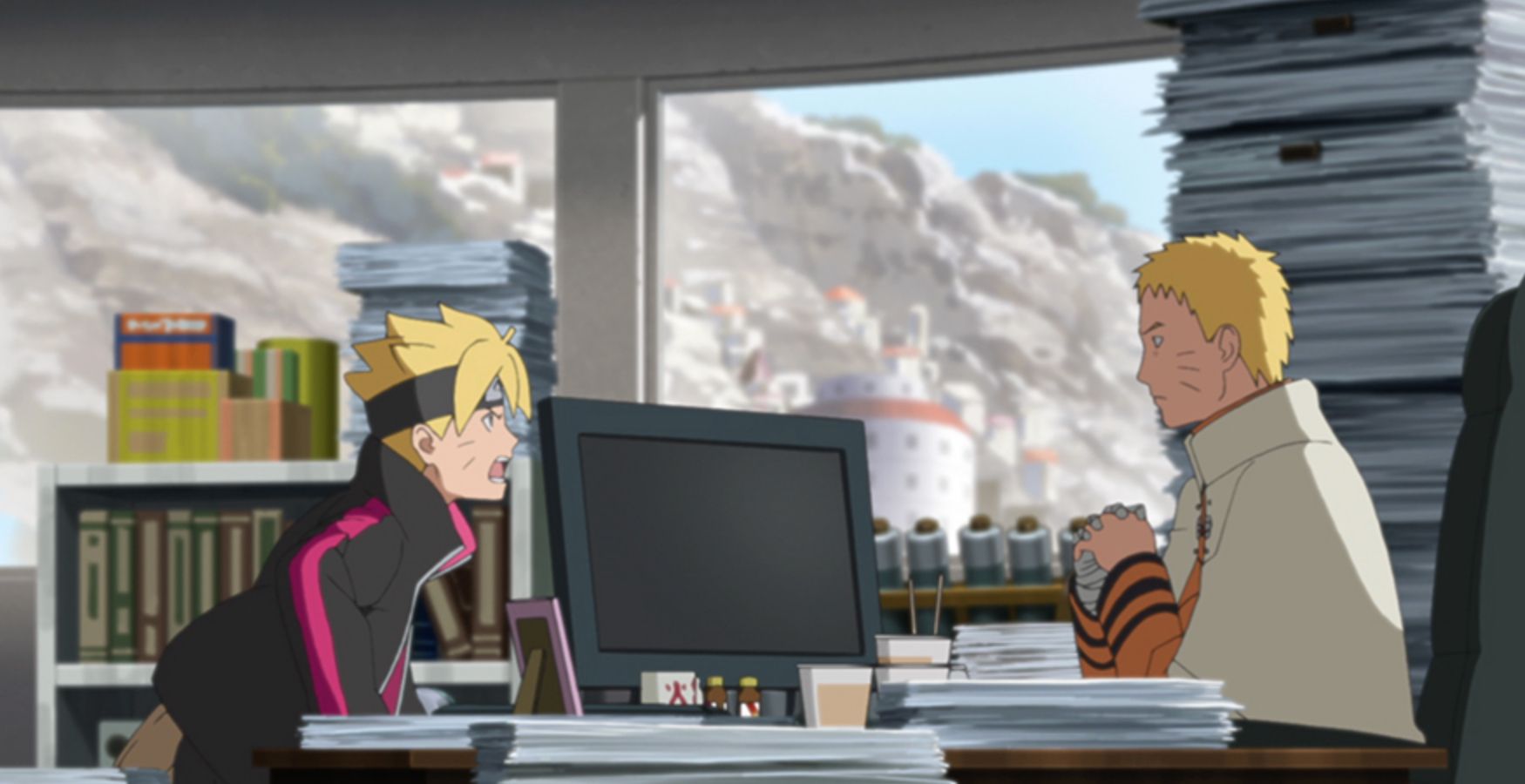Boruto and Naruto In The Hokage Office