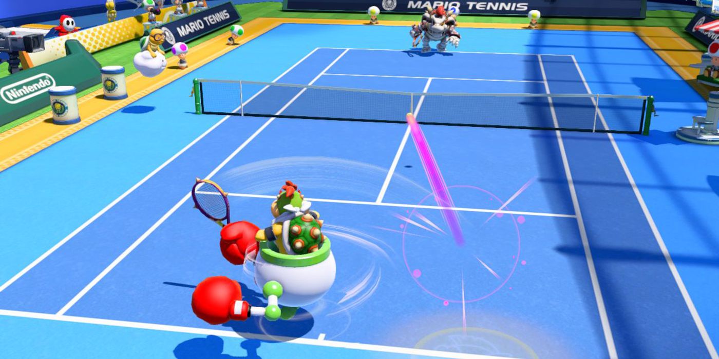 Bowser Jr. versus Bowser in Mario Tennis Aces
