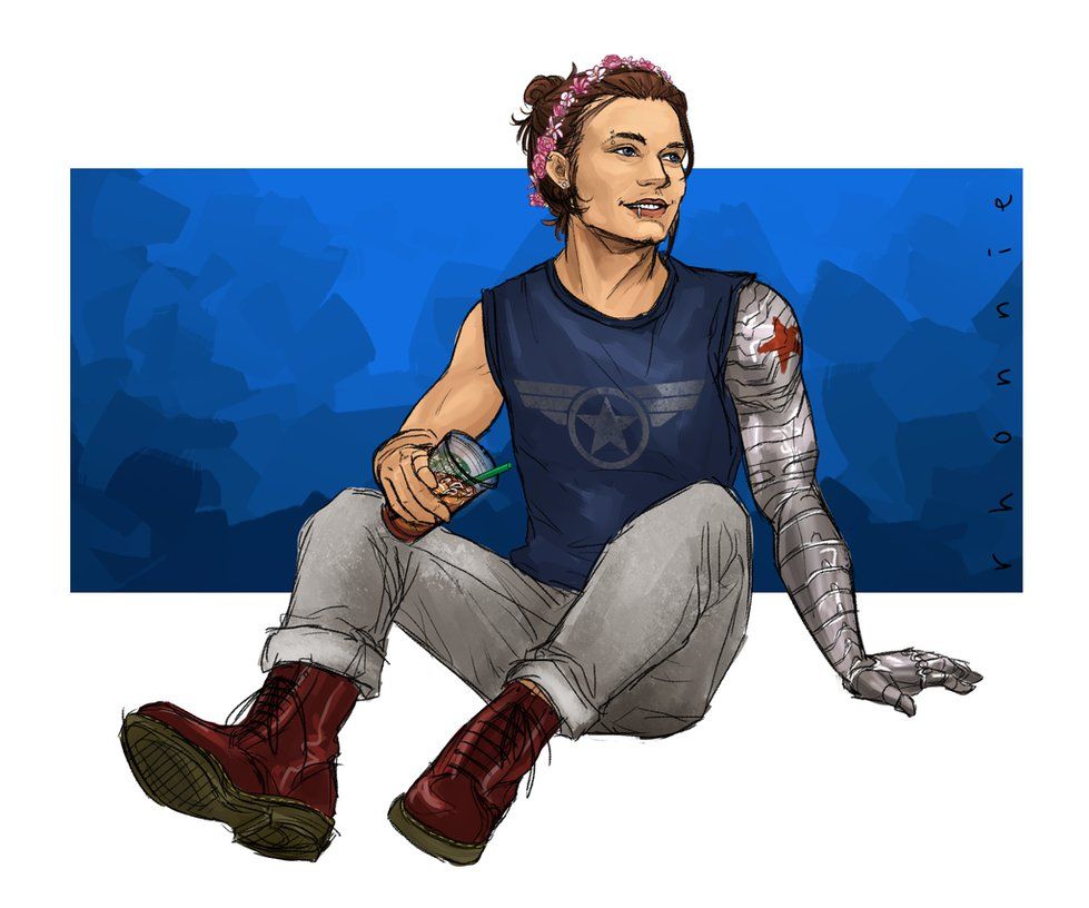 Bucky Barnes Winter Soldier Hipster Fan Art by buckybbarnes