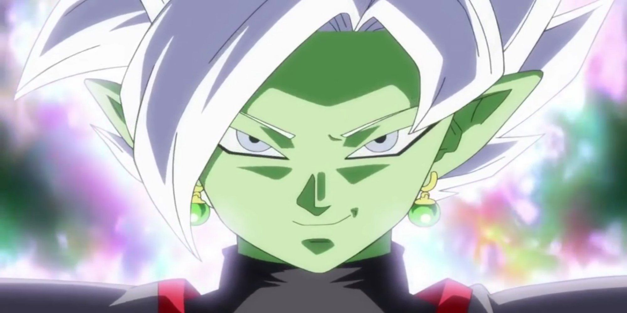 Zamasu fundido em sua forma Super Saiyan White